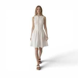 Armani Exchange Ivory Fit & Flare Dress Petite 0 Zip Front Aritzia Style